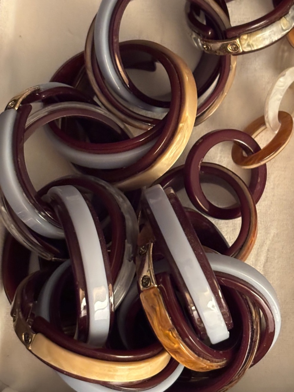 Resin Link Statement Necklace Blue & Brown ush by Denis & Charles